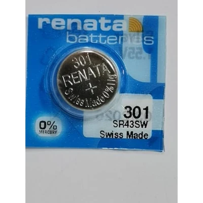 Image of 1 x Renata 301 Swiss Made Lithium Coin Cell Battery SR43SW