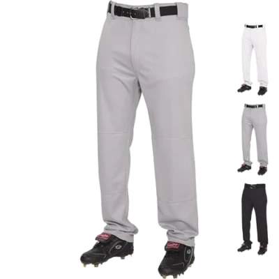 Image of Rawlings Semi Relaxed Full Length Baseball Pant Solid &amp; Piped Options Youth Sizes Multiple Colors