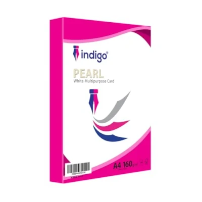 Image of Indigo® A4 White Multipurpose Copier Paper 160gsm Card 1 Ream of 250 Sheets