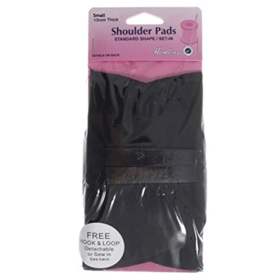 Image of Hemline Covered Foam Shoulder Pads Set In Small Black
