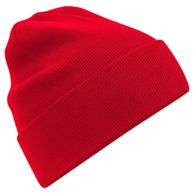 Image of Beechfield Double Layer Knit Organic Cotton Original Cuffed Design Beanie Classic Red