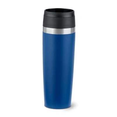 Image of EMSA N2023650 Travel Mug Classic 0.5 litres, Comfort Screw Cap, Stainless Steel, 6 Hours Hot and 12 Cold, 100% Leak Proof, Dishwasher Safe, 360 Drinking Opening, Dark Blue