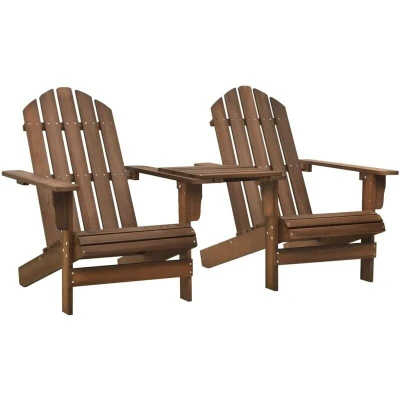 Image of vidaXL Garden Adirondack Chair Solid Fir Wood Brown