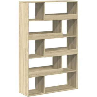 Image of vidaXL Bookcase Sonoma Oak 100x33x156.5 cm Modern Engineered Wood Bookshelf 13 Compartments for Living Room