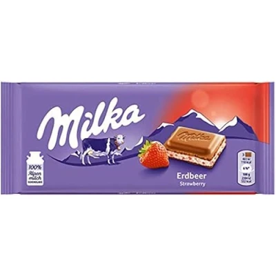 Image of Milka Strawberry Yoghurt Original Chocolate 100g (5 Bars) Delicious Tasty And Twisty Treat Gift Hamper For Birthday,Christmas Sold By Kidzbuzz