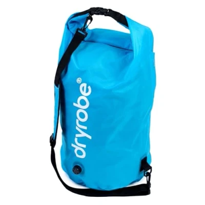 Image of Dryrobe Travel Compression Bag Large Compact Waterproof for &amp; Sports Storage Wet Bags Swimming/Surfing/OCR Stuff Sack Clothes with Roll Up Closure 33 L Blue