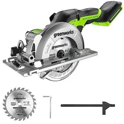 Image of Greenworks 24V Brushless 4 1/2&quot; Compact Circular Saw (6,500 RPM). Tool Only