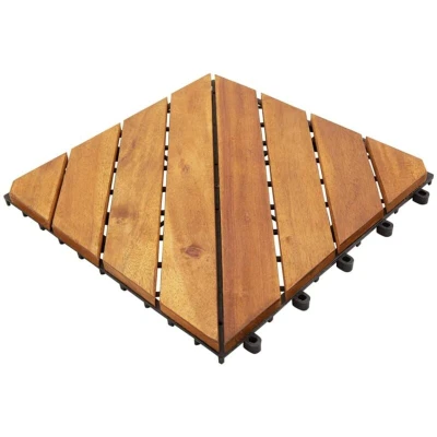 Image of vidaXL Decking Tiles 30 pcs Brown 30x30 cm Solid Wood Acacia