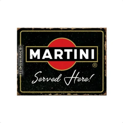 Image of Nostalgic Art Martini Served Here Gift idea for Cocktail Fans, Magnet notice board, Vintage Design, 6 x 8 cm