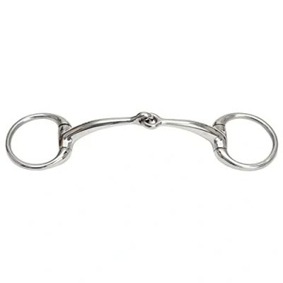 Image of Shires Equestrian Small Ring Curved Mouth Eggbutt S/steel Size: 51/2