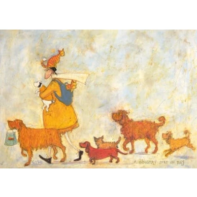 Image of ArtPress Sam Toft Single Blank Greeting Card, A gingery sort of day (17x 12cm)