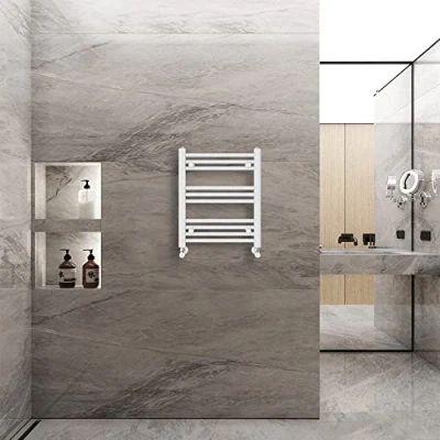 Image of Warmehaus Straight Heated Towel Rail Radiator Ladder White 600x500mm Central Heating Radiators for Bathroom Kitchen
