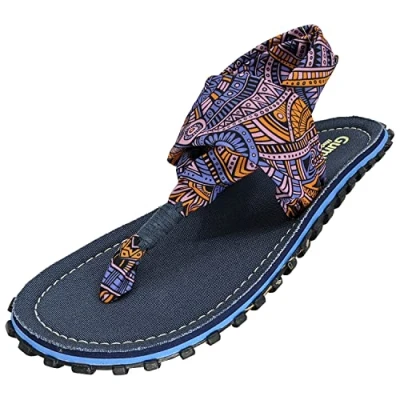 Image of Gumbies Slingback Sandals Easy Slip On Comfy Textile Strpas and Recycled Rubber Sole Comfort Guaranteed Aztec 8
