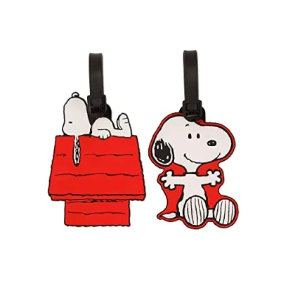 Image of Peers Hardy Peanuts Snoopy Red, White &amp; Black 2 Piece Luggage