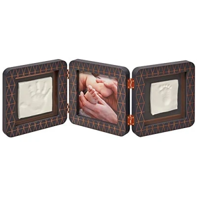 Image of Baby Art My Touch Rounded Double Print Frame, Dark Gray