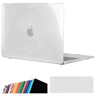 Image of iNeseon Case Cover Compatible with 2021/2020/2019/2018 MacBook Air 13 Retina (A2337 M1/ A2179/ A1932), Hard Shell + Keyboard for inch Touch ID, Clear Shiny