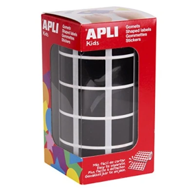 Image of Square Stickers on a Roll Diameter 20 mm Black