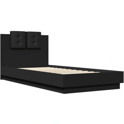 Image of vidaXL Bed Frame with LED without Mattress Black 100x200 cm