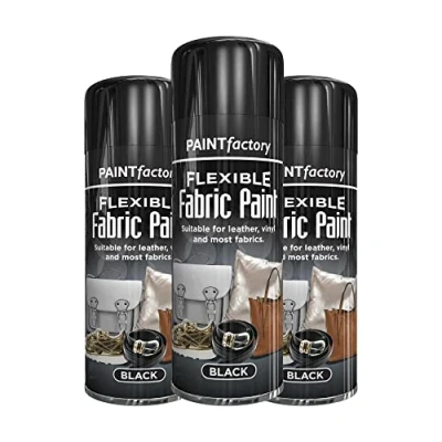 Image of Classic Signature 3 x Flexible Fabric Black 200ml Spray Paint Leather Vinyl Textile Clothes Fast Drying