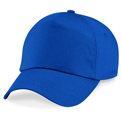 Image of Beechfield B10B Blue Baseball Cap Sun Hat, Sports Cap, Boy&#039;s Girl&#039;s Hat 100% Cotton Twill Unisex Kid&#039;s