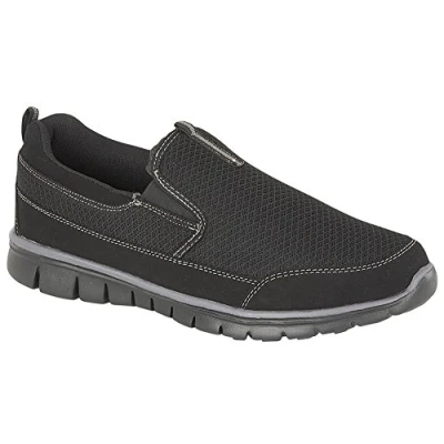 Image of DEKS Mens Slip On Lightweight Gym Running Memory Foam Trainers Shoes Size 7 12 Black UK 11
