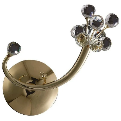 Image of Octavia Wall Lamp Switched G4 Left Facing French Gold/Crystal, NOT LED/CFL Compatible