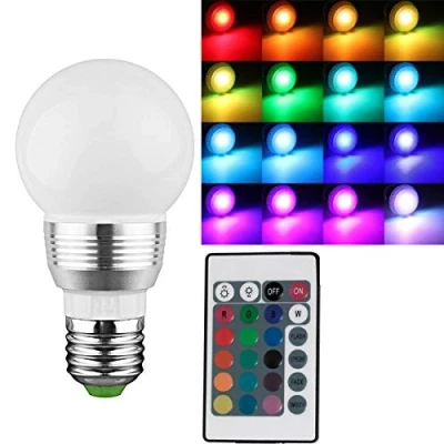 Image of 16 Colour Changing RGBW LED Light Bulb LAMP with IR Remote Control 5W E27 New