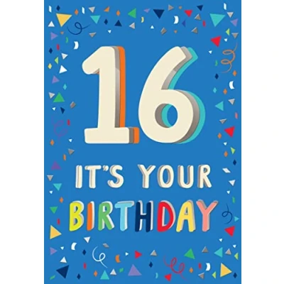Image of Piccadilly Greetings 16th Birthday Boy Milestone Card Age 16, Approx. 7 x 5 inches