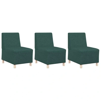 Image of vidaXL Sofa Chair 3 pcs Dark green 55 x 74 82 cm Fabric