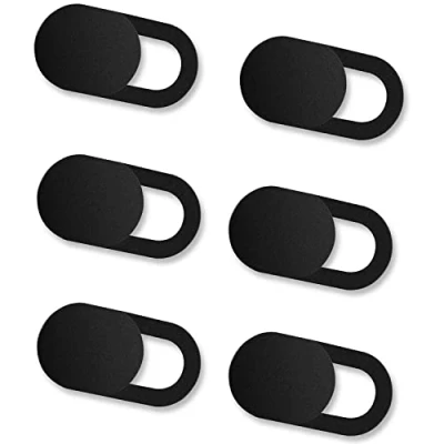 Image of [6 Pack] Webcam Cover Slider for Privacy, iVoler 0.027in Ultra Thin Design Web Camera Slide Laptop, Desktop, PC, Tablet, Smartphone and More (Black)
