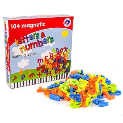 Image of KandyToys 104 Piece Magnetic Numbers &amp; Letters Perfect for Educational Toys Fridge Magnets Spelling and Maths