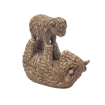 Image of Lesser &amp; Pavey Hughie Highland Cow Calf Figurine For Home Office Decor Ornaments Gift Women Men Beautiful Indoor Outdoor Living Room