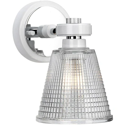Image of Gunnislake 1 Light Wall Polished Chrome Glass Shade IP44, G9