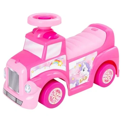 Image of EVO My First Ride On Push Car Toddler Walker Foot to Floor Slider Hidden Storage Space, Moveable Steering Wheel &amp; Squeaky Horn Pre School Nursery Walking Aid Ages 1+ (Unicorn)