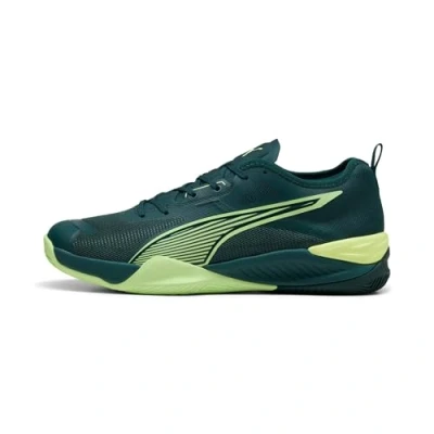 Image of Puma Eliminate Nitro 4 Handball shoes, Men&#039;s, Size: 7, Green terrain/fizzy light shoes
