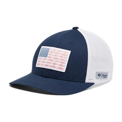 Image of Columbia PFG Fish Mesh Ball Cap High, Collegiate Navy, PNW Flag, L XL