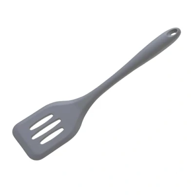 Image of Wiltshire Silicone Slotted Turner, Flipping &amp; Turning Tool, Fish Slice, Cooking Serving Spatula, Heat Resistant Utensil, Non Stick, Scratch, Pebble Grey, 29.5x6.9x1.7cm