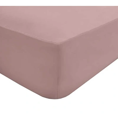 Image of Sleepdown Fitted Sheet Super Soft Cosy Easy Care Polycotton Bed Linen Luxury Bedding Bedsheet 25 cm Deep Non Iron Pink King