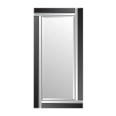Image of Milton Manor Large Black and Mirror Bevelled Dress Wall 5Ft9 X 2Ft9 (174cm 85cm)