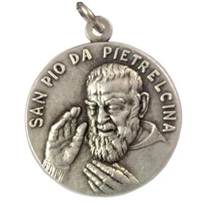 Image of SAINT PIO FROM PIETRELCINA (PADRE PIO) Medal BIG SIZE 32 mm MADE IN HIGH RELIEF 100% ITALY