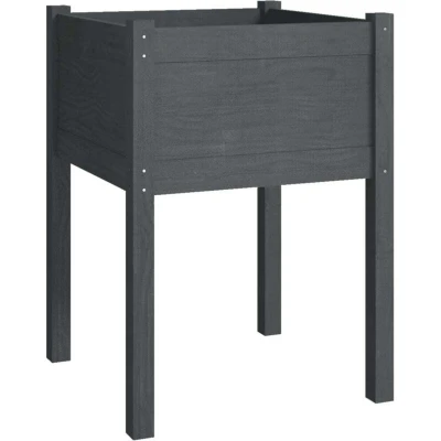 Image of vidaXL Garden Planter Grey 50x50x70 cm Solid Pinewood