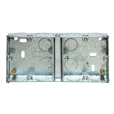 Image of Appleby 2 X 1 Gang Dual Flush Metal Back Box 25mm Sb676
