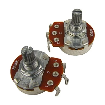 Image of Musiclily Metric Full Size 15mm Split Shaft Pots B250K Guitar Potentiometers (2 Pieces)