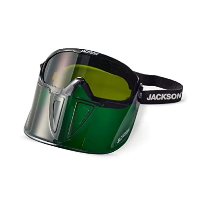 Image of Jackson Safety Premium Goggles with detachable Faceshield, Green, Shade 5 IR protective Lens, anti fog EN 166 CE Certified 21002