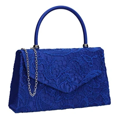 Image of SWANKYSWANS Womens Kendall Lace Smart Elegant Clutch Royal Blue
