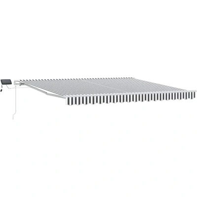 Image of vidaXL Manual Retractable Awning with LED Anthracite&amp;White 400x300 cm