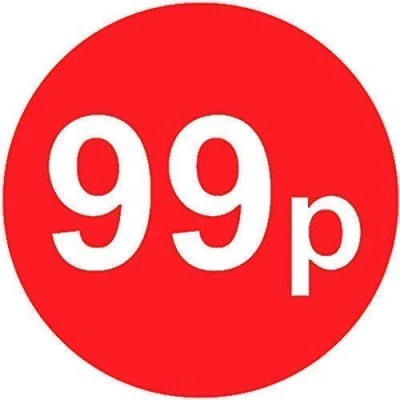 Image of Pack of 500 20mm Price Stickers Choose from 10p to £95 Bright Red Many Prices (99p Red)