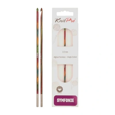 Image of KnitPro KP20741 3 mm Symfonie Crochet Tunisian Single Ended Hooks, Multi Color