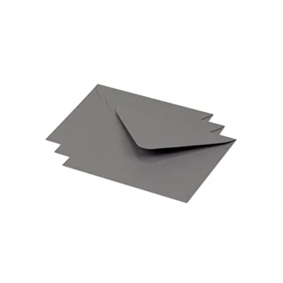 Image of Clairefontaine Ref 60193C Pollen Envelopes (Pack of 20) 125 x 138mm Sized, 120gsm Paper, Gummed Seal, Inkjet &amp; Laser Printer Compatible, Acid Free Dark Grey