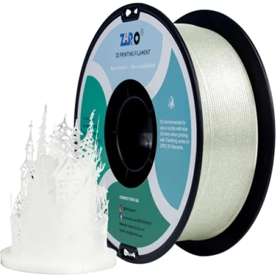 Image of ZIRO PLA Glitter Filament 1.75mm 3D Printer Twinkling Color Series 1kg(2.2lbs), Dimensional Accuracy +/ 0.03mm, Transparent